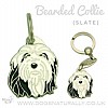Deluxe Bearded Collie Tag or Keyring (Slate)
